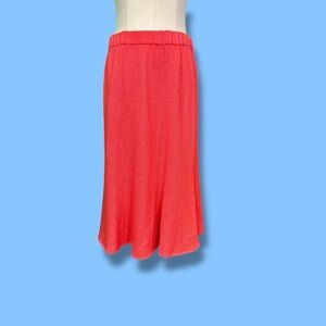 St. John Collection Coral Pink Stretch Knit A-Line Pull-On Skirt Size 6